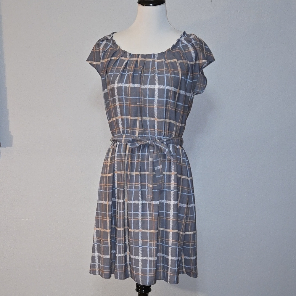 3 For 9$ LC Lauren Conrad Gray Plaid Midi Dress